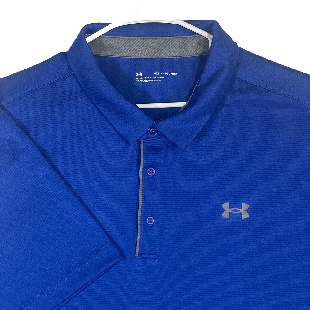 Under Armour UA Tech Polo Shirt Men 4XL Blue Golf Performance Loose Fit 1290140
